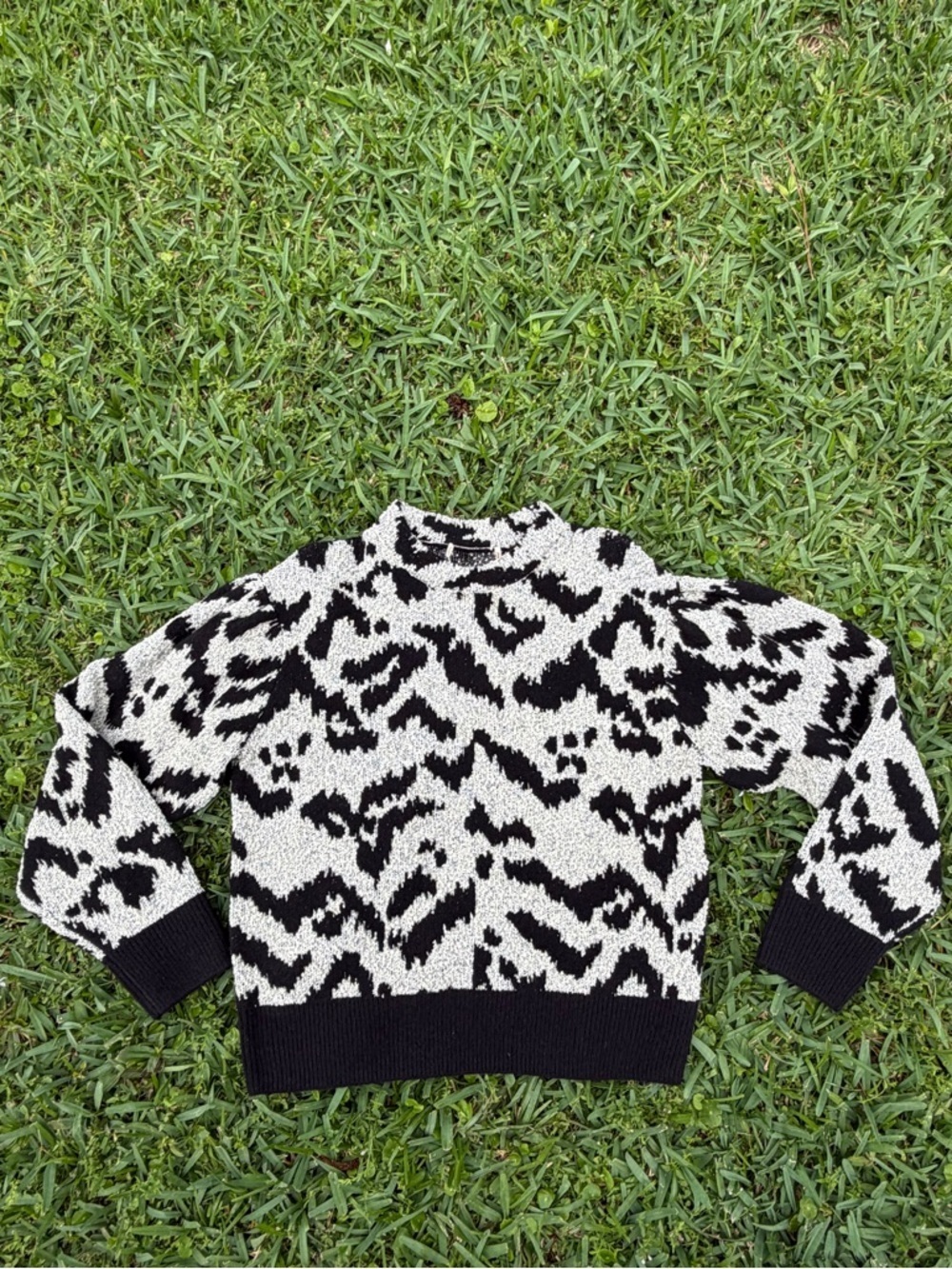 Ulla Johnson Nalla Pullover Onyx Animal Print Sweater Small Wool Blend - Picture 5 of 9